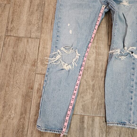 Levi's Wedgie Ankle Jeans Womens Size 28 Distressed Light Wash High Rise Grunge - Picture 4 of 11